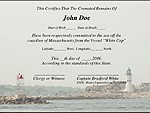 Certificates for Ash Scattering Ceremonies