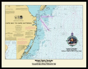 Compass Rose with Photo sample of the Nautical Memory chart