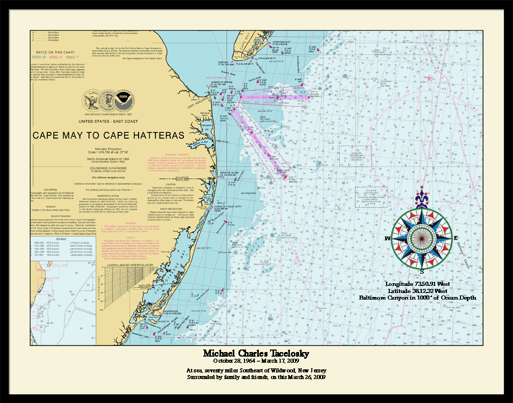 Compass Rose Sample of teh Nautical Memory Chart