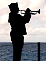 Honor Guard Bugler Playing Taps